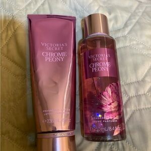 Victoria's Secret Chrome Peony Pink Lotion and Mist Set